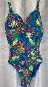 Kona Sol Swimsuit Womens Size SmallMulticolor Floral One Piece Ruched Sides NWT - Picture 1 of 9