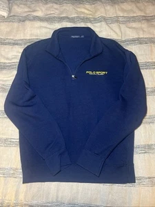 Polo Ralph Lauren Sport Quarter-Zip Navy Pullover Sweater Size L - Picture 1 of 5