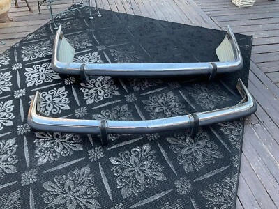 Mercedes W107 Front & Rear Euro Bumpers w/Bumperette 450SL 380SL 560SL - Image 1 of 4