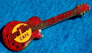DALLAS TEXAS HRC RED 3LT WEAVE GIBSON LES PAUL GUITAR Hard Rock Cafe PIN - Picture 1 of 1