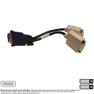 Adapter Video D-Sub DMS 59 Pin DMS59 Dual DVI 24 +5 29 Pin Y Cable Dell 0H9361 - Picture 1 of 2