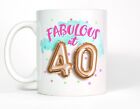 Fabulous at 40 Cute Coffee Mug - 40th Birthday Gift for Women-Gold Foil Balloon