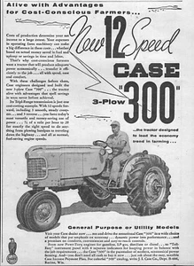 Case 300 1956 tractor anuncio impreso original de 12 velocidades - Imagen 1 de 1