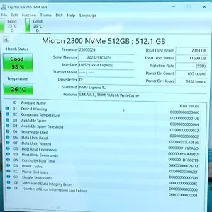 MTFDHBA512TDV Micron 2300 NVMe 512GB M.2 2280 Internal Solid State Drive - Picture 1 of 5
