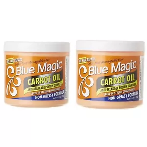 2x Blue Magic Carrot Oil Anti Breakage Leave In Hair Conditioner 13.75 oz /390g - Picture 1 of 2