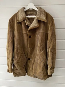 Vintage McGREGOR Mens Light Brown Sherpa Lined Corduroy Jacket - Size 46 - Picture 1 of 12
