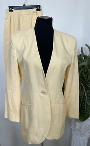 Christian Dior Women's Pale Yellow Wool Blend 2 Pc Skirt Suit Size 8 EUC! $495 - Picture 1 of 7