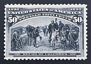#240 Og LH, 1893 50¢ Columbian "Recall of Columbus" w/Clean 2006 APEX Cert