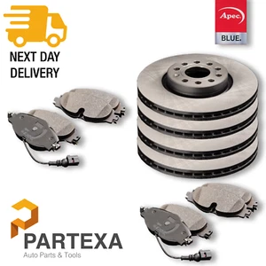 Apec Front Rear Brake Kit 4x Discs & 2x Pad Set For Fiat Nissan Vauxhall Renault - Picture 1 of 18