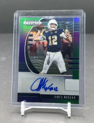 2020 Panini Prizm Draft Picks James Morgan Purple And Green Rookie Auto /199 - Image 1 of 2
