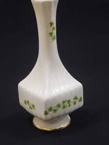 Burren Fine Bone China Shamrock Vase Made in Ireland 7" High - Picture 1 of 11