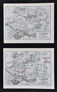 1864 Jomini Napoleon Military 2 Maps - Battle of Wagram - Vienna Austria France - Picture 1 of 3