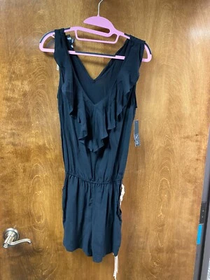 Mujer Nuevo Con Etiquetas "BCX" Mameluco Negro Sin Mangas con Cinturón de Cuentas de Cuerda. S-Small Foto 1 de 2