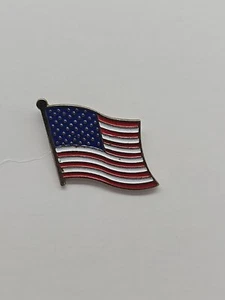 Patriotic Flag Small 1" Hat Lapel Pin Back Metal Vtg - Picture 1 of 5