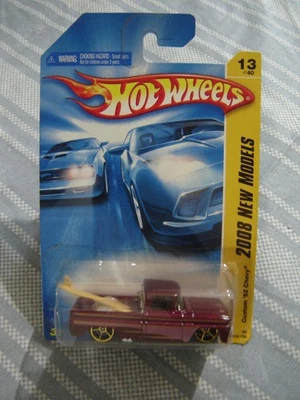 RARO Hot Wheels Custom 62 Chevy Pickup - 2008 NUEVOS MODELOS granate con tabla de surf Foto 1 de 4