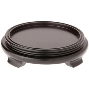 Plymor Black Round Wood Veneer Footed Display Base, 7" W x 7" D x 1.5" H - Picture 1 of 1
