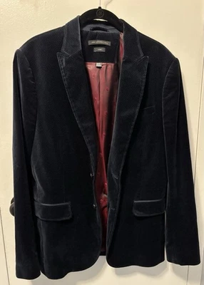Blazer Abrigo Deportivo John Varvatos Luxe Negro Punteado Axsa Jacquard 2 Botones Talla 38 Foto 1 de 4