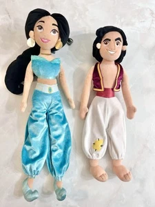 Disney Store Aladdin & Princess Jasmine Plush Dolls 20 Inch Soft Toy - Picture 1 of 10