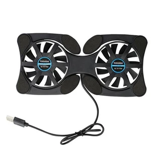 Foldable Low Noise USB Powered 2Fans Cooling Pad Slim Bases H4Z3 Stands P3I6 - Afbeelding 1 van 8