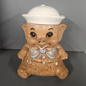 Circa 1960 Twin Winton Baby Elephant Sailor Cookie Jar Made in USA ADORABLE! - Picture 1 of 19