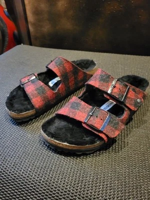 Mujer Birkenstock Arizona Lana de oveja a cuadros Talla 8 Nuevo con caja Foto 1 de 4