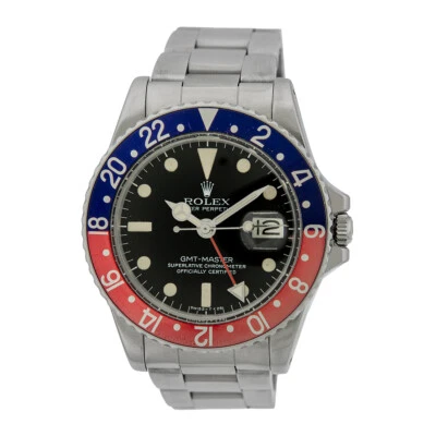 ROLEX Vintage Originale Acciaio Inox 40mm GMT Master Pepsi 1675 Scatola Garanzia  - Immagine 1 di 4