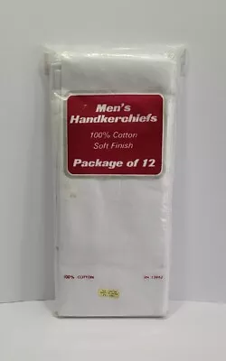 Fazzoletto Da Uomo 12 X Grande Quadrato Bianco Cotone Morbido Fazzoletto Hankies Regno Unito • 5.76€