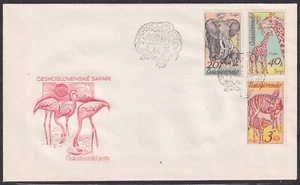 CZECHOSLOVAKIA 1976 SC#2084/89 FDC, African animals in Dvur Kralove Zoo. - Imagen 1 de 2