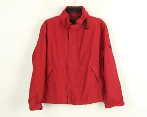 Timberland Hombre Medio Chaqueta Rojo Capucha Oculta Algodón Aire Libre Cazadora - Imagen 1 de 5