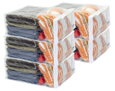 VINYLPAC 5-Pack Clear Vinyl Zippered Storage Bags 15 x 18 x 7 Inch