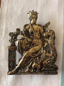 Mythological Goddess Queen Camel Brass Belt Buckle Ornate Egyptian 2.5x3.25