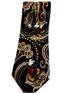 THE DISNEY STORE 100% Silk MICKEY MOUSE DESIGNED 56" LONG NECK TIE - Picture 1 of 3