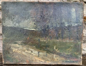 Pierre MAUBERT (1884-1957) GIVERNY huile sur toile numéro d'exposition Vernon - Foto 1 di 9