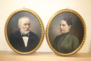 2x Ölgemälde, Herren Portrait, Damen Porträt, Paar Porträt Gemälde - Bild 1 von 20