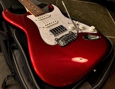 G&L USA Legacy HSS Candy Apple Red Metallic Finish Electric Guitar & Deluxe Bag - Image 1 of 4