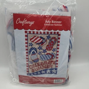 Craftways July Banner Kit Celebrate Summer Patriotic Red White Blue 12" x 18" - Picture 1 of 4