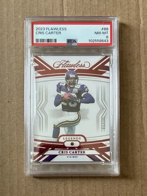 2023 Panini Flawless Cris Carter Ruby /20! Vikings! PSA 8 - Image 1 of 2