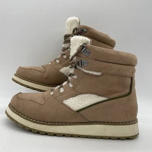 Old Navy Womens 8 Shoes All Terrain Hi Top Taupe Winter Hike Casual Boots Sherpa - Picture 1 of 10