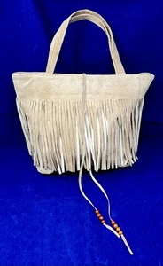 White House Black Market Fringe Faux Suede Snap Closure Purse Bag - Picture 1 of 14