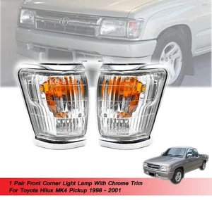 Front Corner Light Lamp Chrome Trim For Toyota Hilux MK4 1998 1999 2000 2001 - Picture 1 of 6
