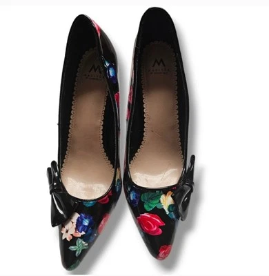Madison by Shoe Dazzle Silvie Floral Vestido Zapato Tacón Bomba Flores Arco Acento 8.5 Foto 1 de 4