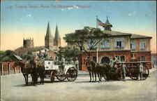 Manila Philippines Fire Engines Fire Station Horse Drawn c1910 Postcard