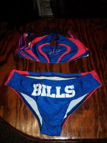 3 pc Buffalo Bills Bathing Suit Bikini Set w/ Tank Top Swimwear Beachwear Cruise Cover