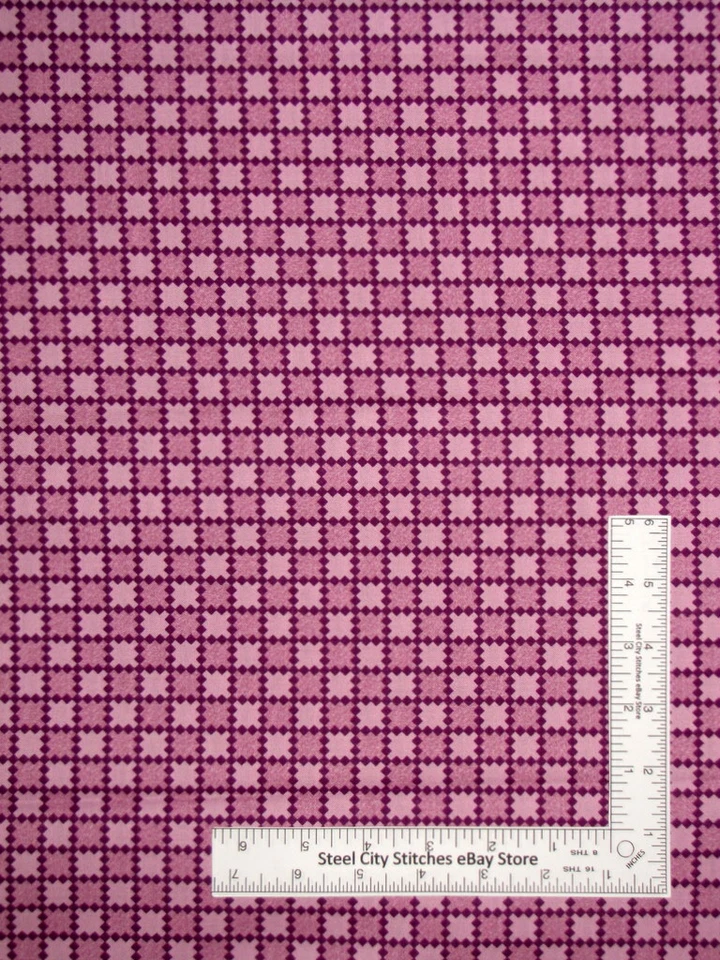 Tela de algodón floral aromática púrpura a cuadros diamantes RJR retirada por yarda Foto 1 de 1