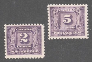 SELLOS CANADÁ #J7, J9 --- 2c + 5c CUOTAS DE ENVÍO -- 1930 -- SIN USAR - Imagen 1 de 2