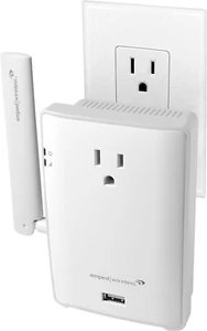 New High Power Plug-In AC1200 Wi-Fi Range Extender Pass Thru Outlet & USB Charg - Picture 1 of 6