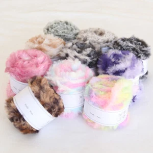 50g DIY Faux Fur Fluffy Mink Yarn Soft Knitting Crochet Wool Chunky Yarn Thread - Picture 1 of 32