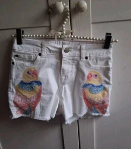 Mini Boden Sommer Shorts Bermuda weiß Papageimotiv Gr. 146 11 Jahre mega süß ! - Bild 1 von 4
