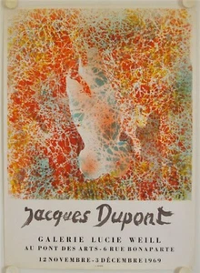 Affiche JACQUES DUPONT 1969 Exposition Galerie Lucie Weill Paris - Mourlot - Imagen 1 de 3
