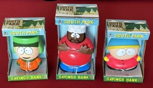 De colección 1998 South Park CC Savings Bank Chef, Kyle (feliz), Raro Cartman (triste) - Imagen 1 de 9